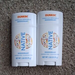 Native Dunkin' Vanilla Sprinkle Deodorant Bundle of 2
